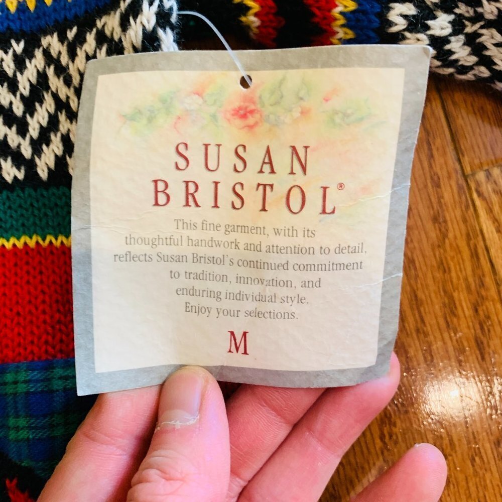 NWT Vintage Susan Bristol Knit Sweater Hand Embroidered 1992 - Picture 8 of 16